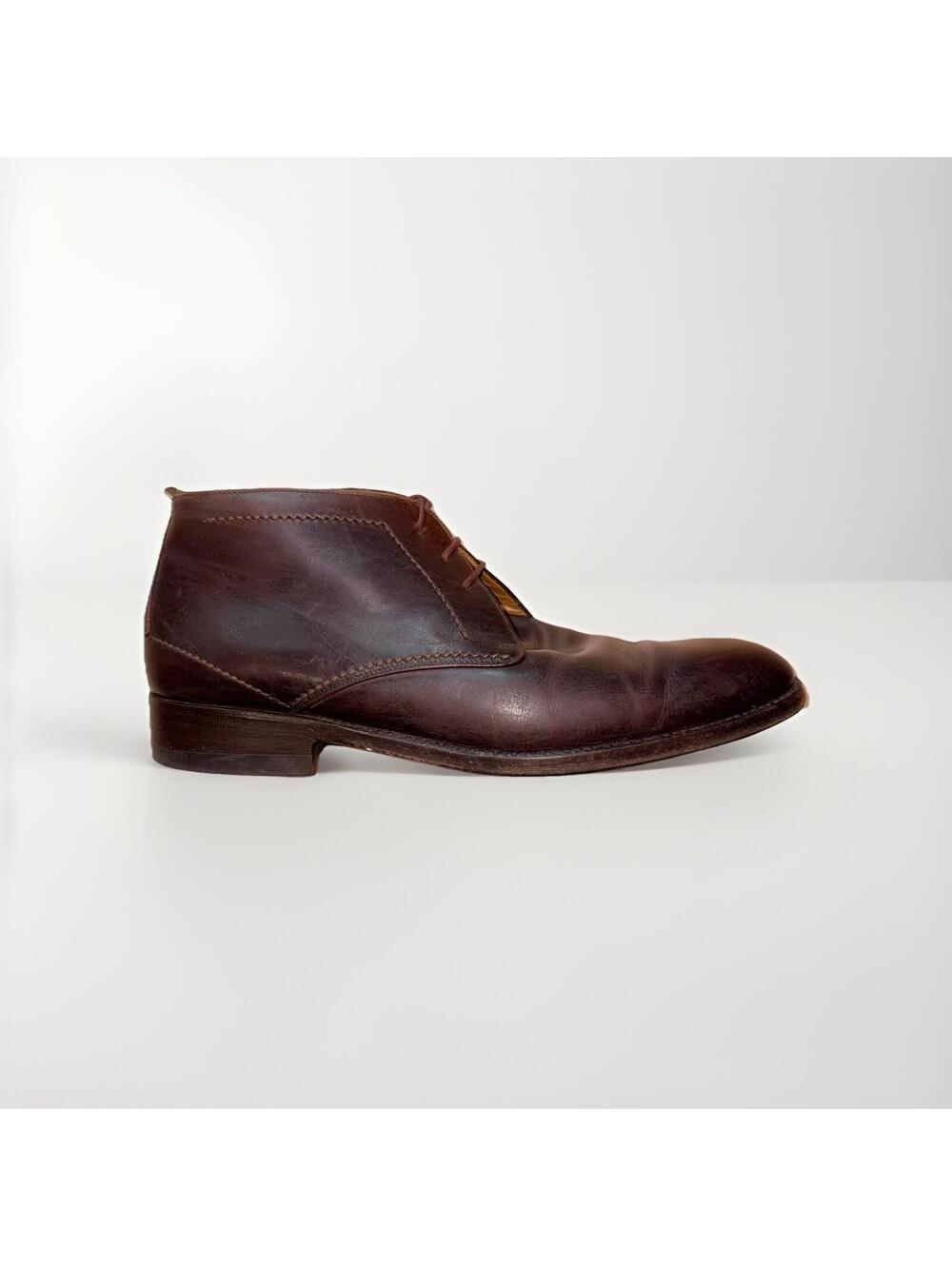 Bally Damor Chukka Boots Men’s 8 D Brown Leather Made In Italy Dress Shoes